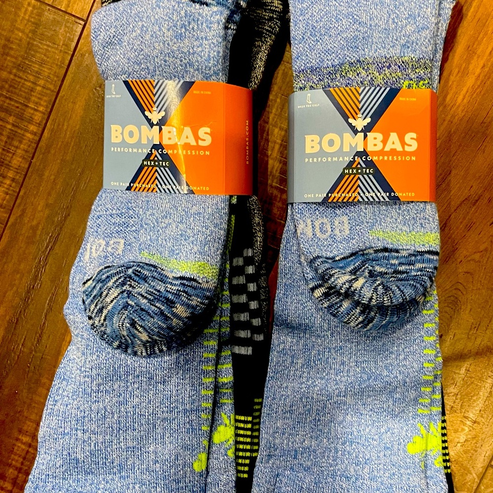 BOMBAS compression socks (20-30comp) size 9-13 (5) pairs.